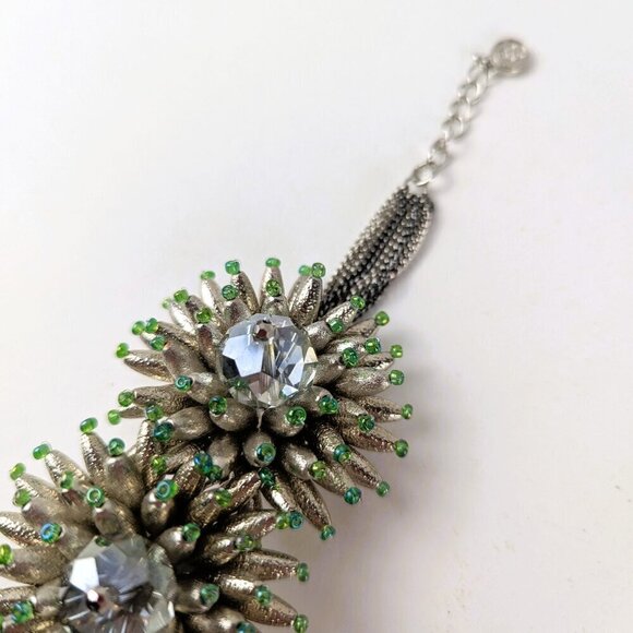 Vera Wang Silver/Green Large Sparkle Bracelet - Picture 3 of 7